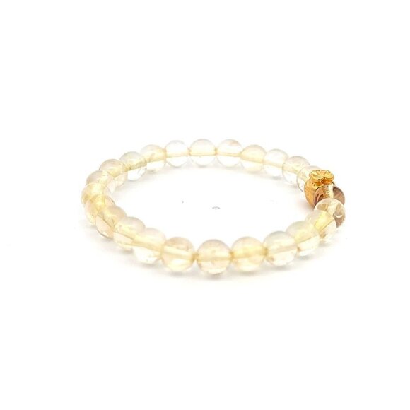 18K Gold Money Bag Lucky Charm Bracelet Gemstones Citrine 6mm